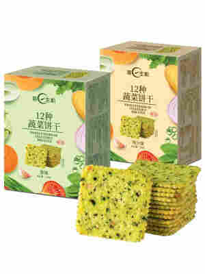 每日生机12种蔬菜苏打饼干鸡汁原味鲜薄脆餐小吃休闲零食180g