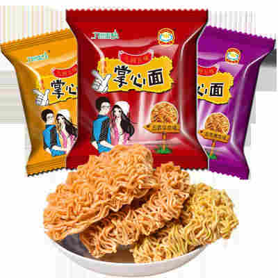 干脆面清真九洲五味掌心脆方便面零食小包干吃面整箱批发火鸡面