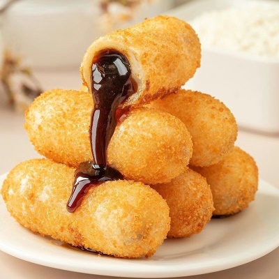 爆浆红糖糍粑糯米油炸半成品小吃流心火锅店年糕火锅商用一件代发