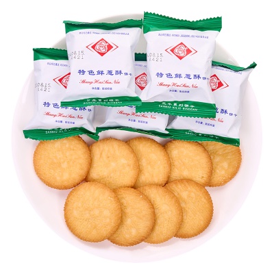 上海三牛特色鲜葱酥高钙饼干单独小包装老式怀旧葱香小饼干零食品