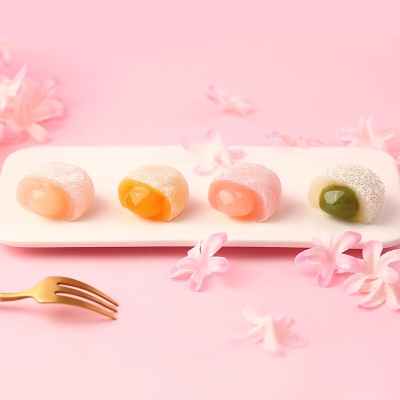 百草爆浆麻薯团子120g雪媚娘夹心糕点零食糯米糍早餐箱规72蛋糕